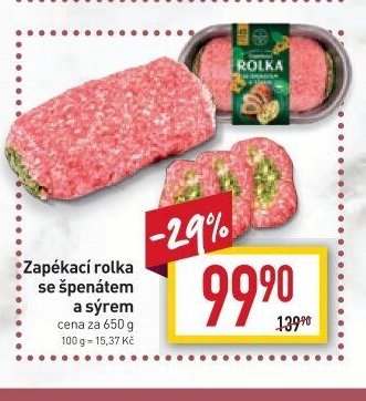 Zapékací rolka se špenátem a sýrem