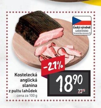 Kostelecká anglická slanina z pultu lahůdek