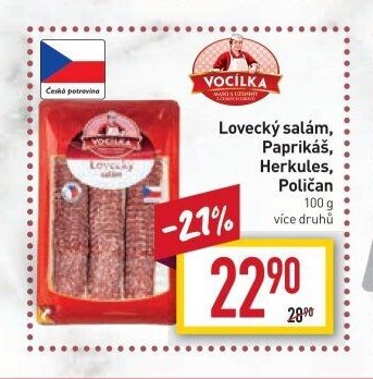 Lovecký salám, Paprikáš, Herkules, Poličan