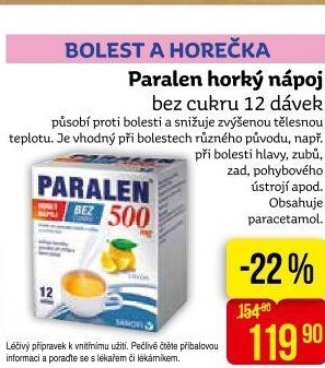 Nápoj horký Paralen