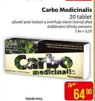 Tablety aktivní uhlí Carbo Medicinalis