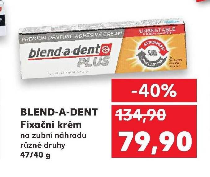 BLEND-A-DENT Fixační krém na zubní náhradu různé druhy 47/40 g