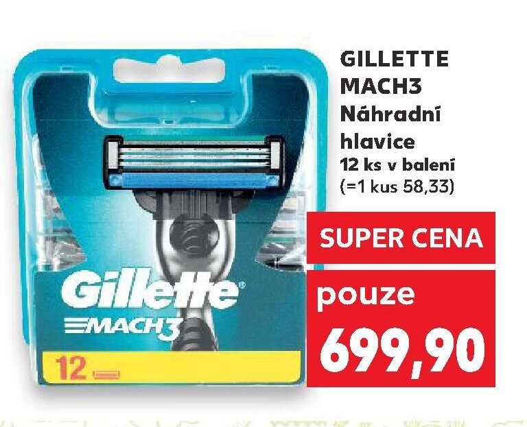 GILLETTE MACH3 Náhradní hlavice 12 ks v balení
