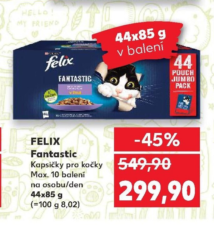 FELIX Fantastic Kapsičky pro kočky 44x85 g
