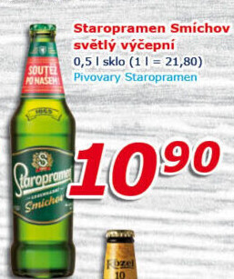 Pivo světlé výčepní 10° Smíchov Staropramen