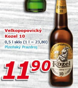 Pivo světlé výčepní 10°Velkopopovický Kozel