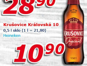 Pivo světlé výčepní Originál Královská 10° Krušovice