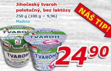 Tvaroh polotučný Jihočeský Madeta