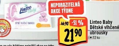 Vlhčené ubrousky dětské Linteo Baby