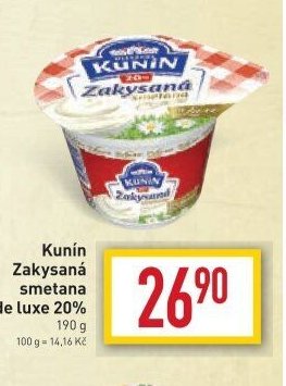 Kunín Zakysaná smetana de luxe 20 % 190 g