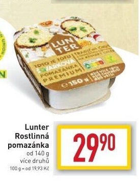 Lunter Rostlinná pomazánka od 140 g