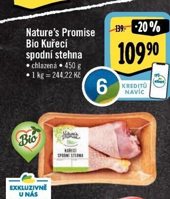Kuřecí stehna bio Nature'