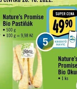 Pastiňák bio Nature'