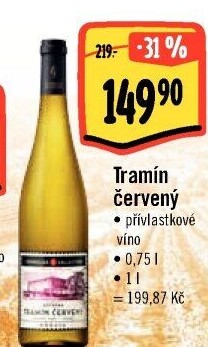 Víno Tramín červený Sommelier Collection - přívlastkové