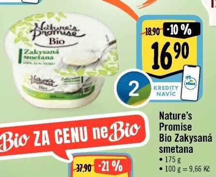 Zakysaná smetana bio Nature'
