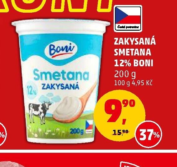 Zakysaná smetana 12 % Boni 200 g