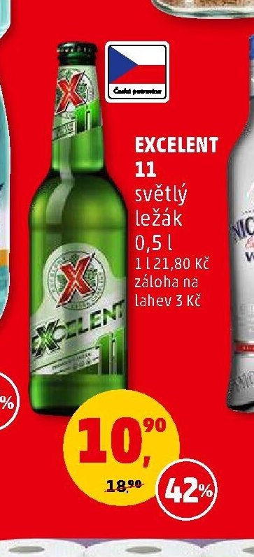 Excelent 11 světlý ležák 0,5 l
