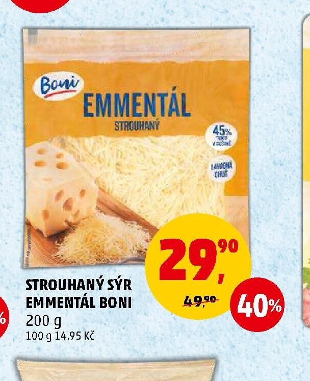 STROUHANÝ SÝR EMMENTÁL BONI