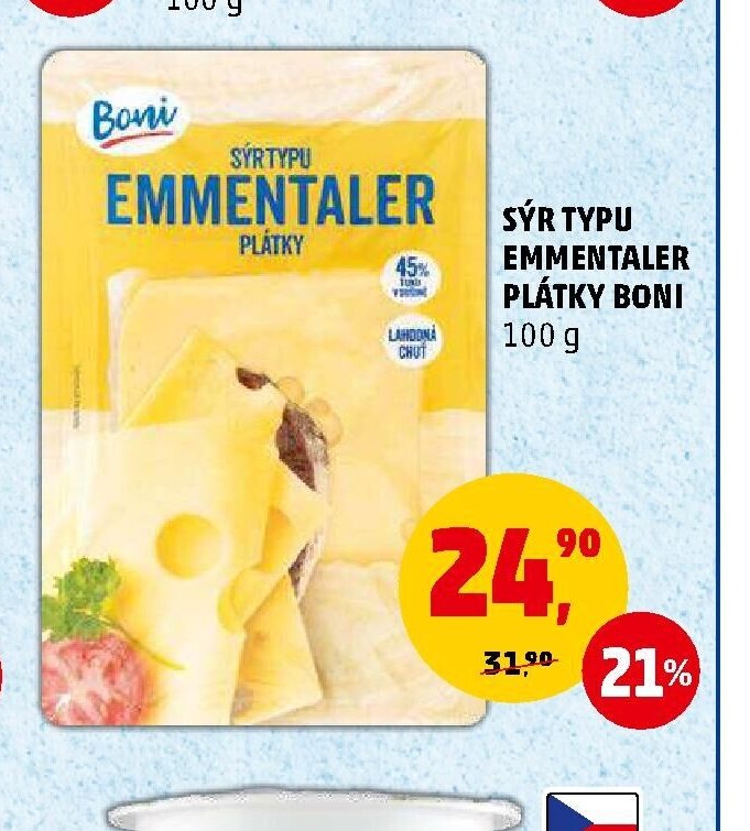 SÝR TYPU EMMENTALER PLÁTKY BONI