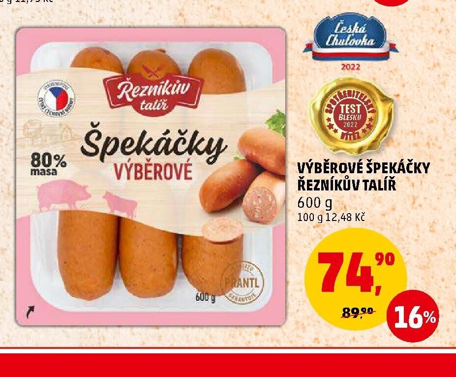Výběrové špekáčky Řezníkův talíř