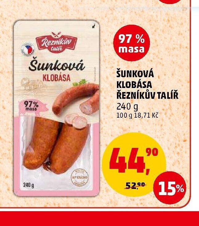 Šunková klobása Řezníkův talíř
