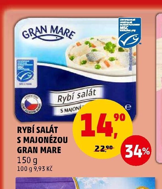 RYBÍ SALÁT S MAJONÉZOU GRAN MARE