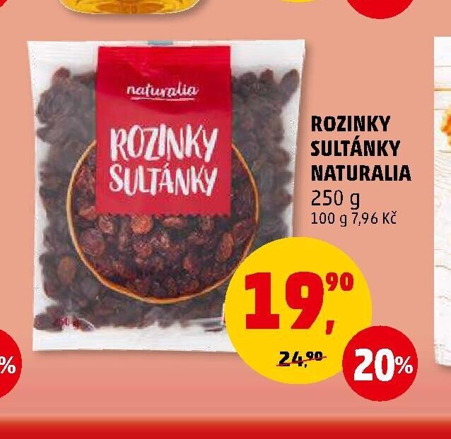 ROZINKY SULTÁNKY NATURALIA 250 g