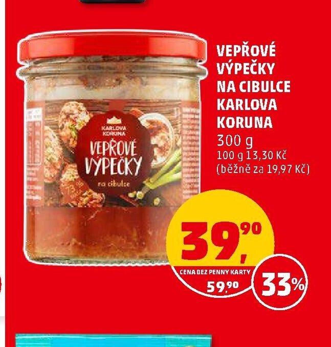 Vepřové výpečky na cibulce Karlova Koruna