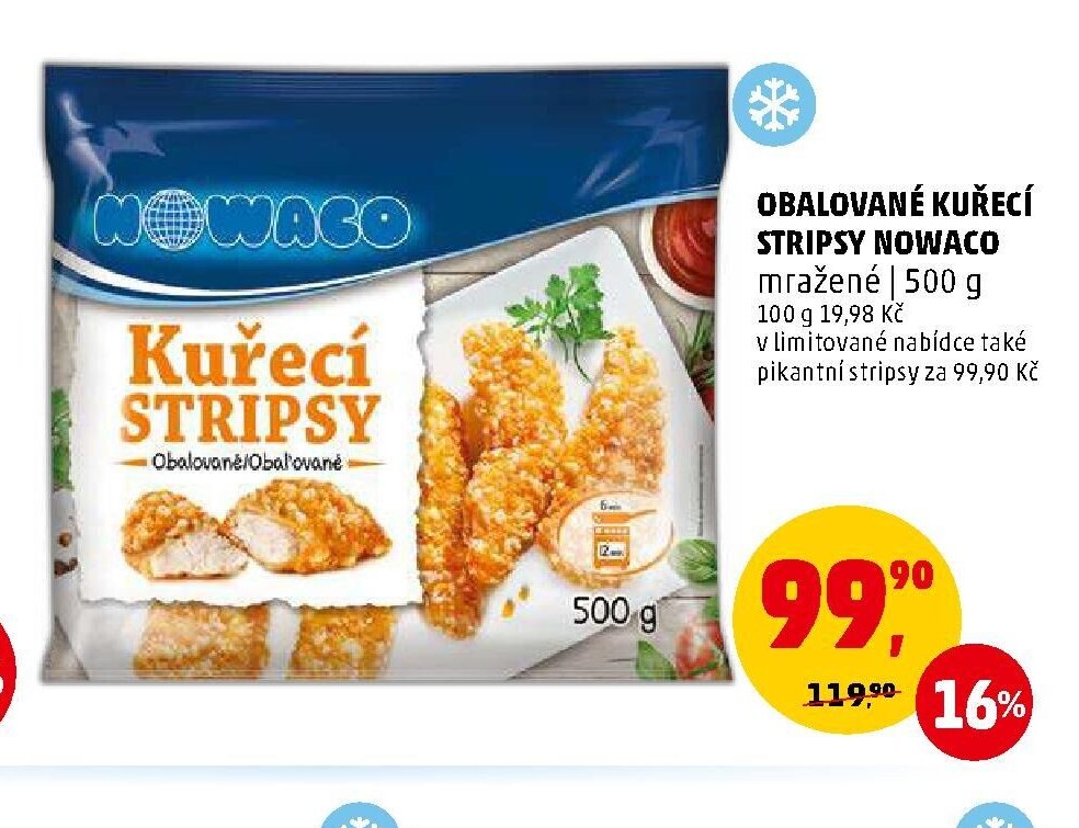 Obalované kuřecí stripsy Nowaco