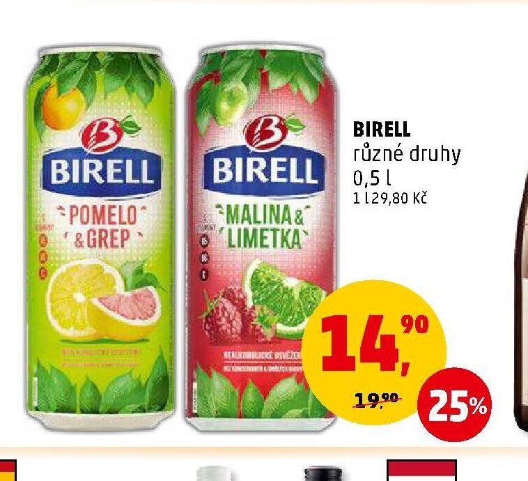 BIRELL různé druhy 0,5 l