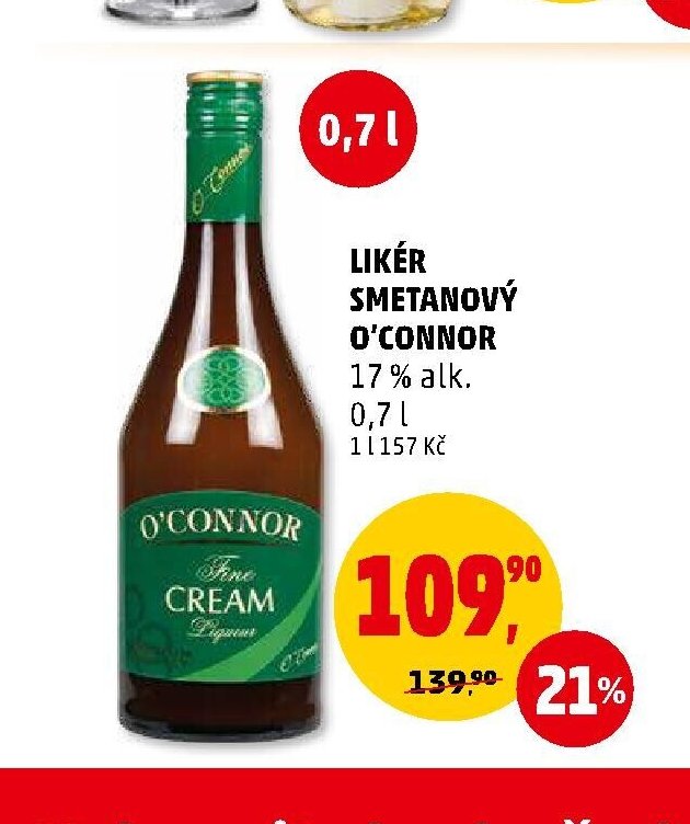 LIKÉR SMETANOVÝ O'CONNOR 17 % alk. 0,7 l