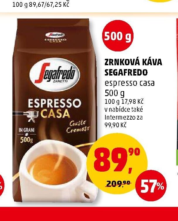 Zrnková káva Segafredo Espresso Casa