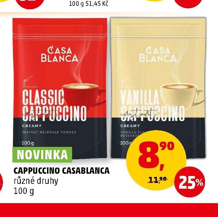 Cappuccino Casablanca různé druhy