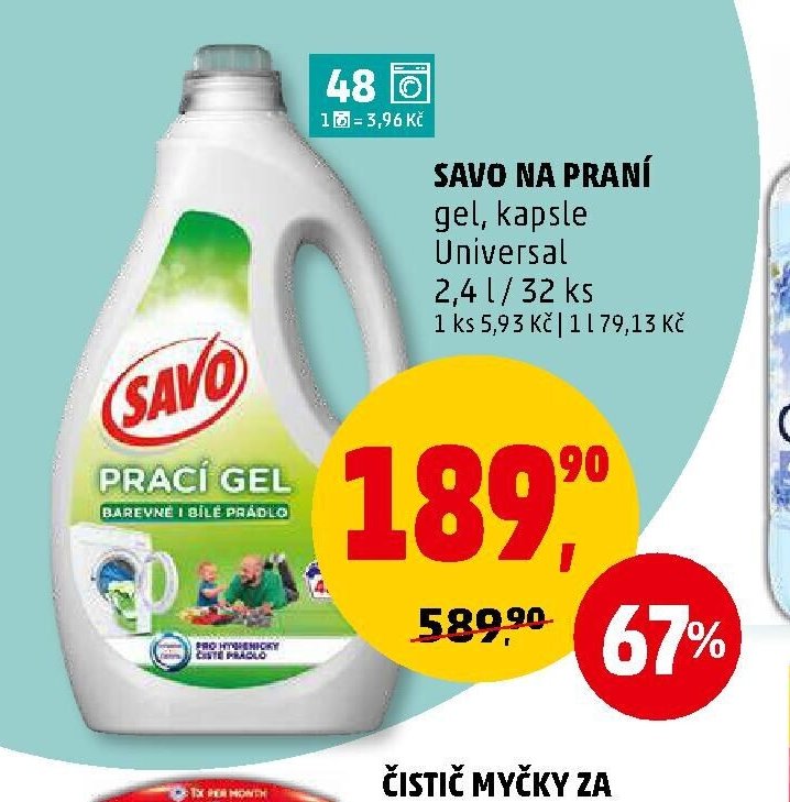 SAVO NA PRANÍ gel, kapsle Universal
