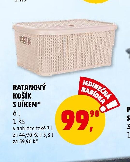 RATANOVÝ KOŠÍK S VÍKEM 6 l