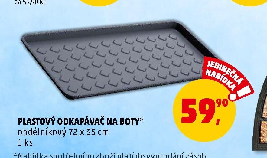 PLASTOVÝ ODKAPÁVAČ NA BOTY obdélníkový 72 x 35 cm