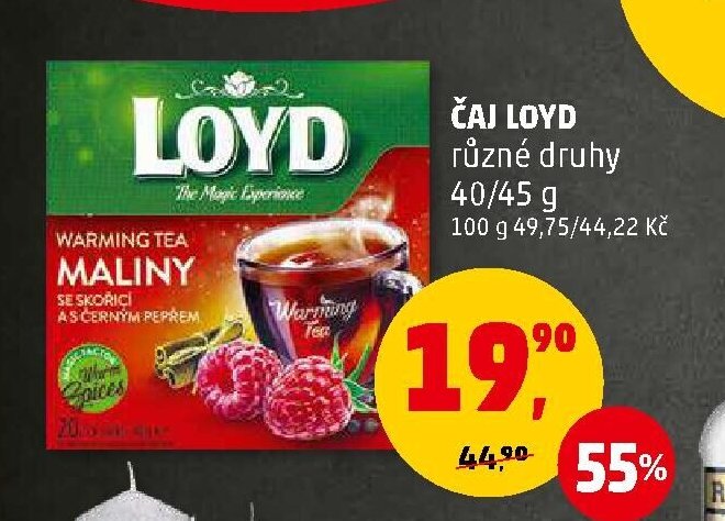 Čaj Loyd různé druhy