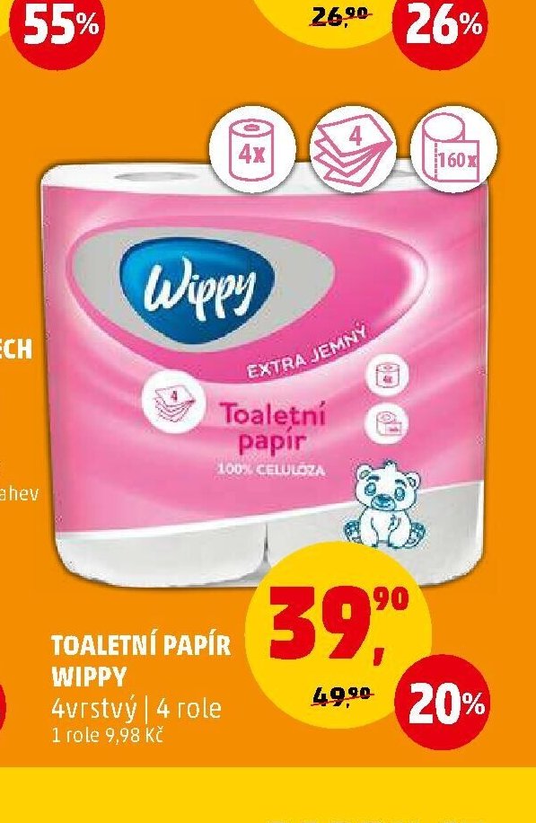 TOALETNÍ PAPÍR WIPPY 4 role