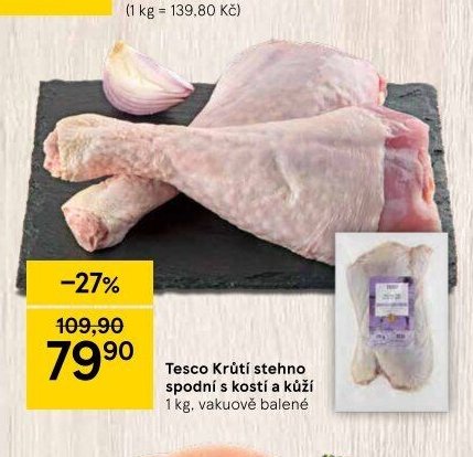 Tesco Krůtí stehno spodní s kostí a kůží