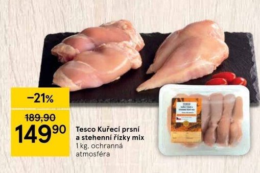 Tesco Kuřecí prsní a stehenní řízky mix
