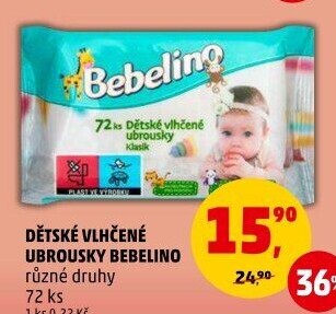 Vlhčené ubrousky dětské Bebelino