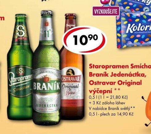 Staropramen Smíchov, Braník Jedenáctka, Ostravar Original