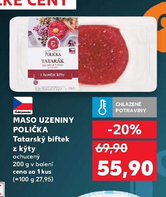 MASO UZENINY POLIČKA Tatarský biftek
