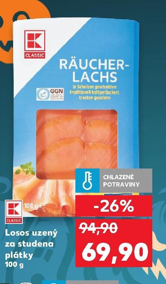 K-CLASSIC Losos uzený za studena plátky