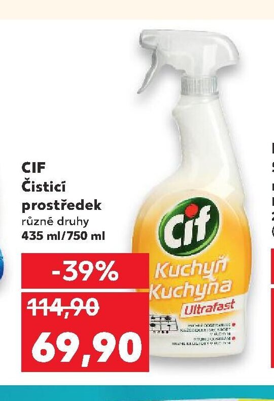 CIF Čisticí prostředek různé druhy 435 ml/750 ml