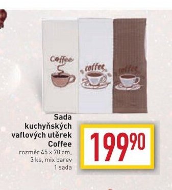 Sada kuchyňských vaflových utěrek Coffee