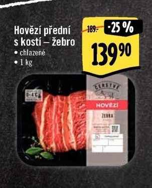 Hovězí přední s kostí - žebro
