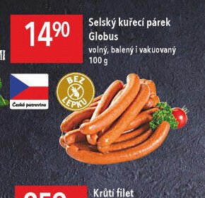 Selský kuřecí párek Globus