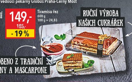 Tiramisu řez