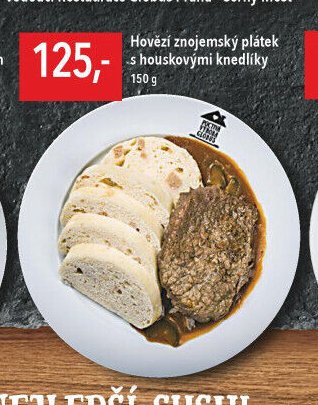Hovězí znojemský plátek s houskovými knedlíky